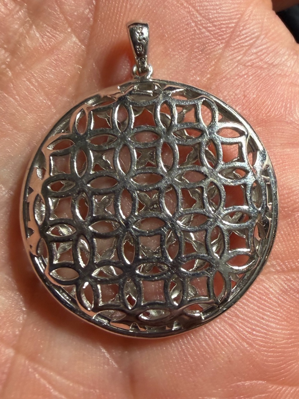 Vintage PAJ 925 Sterling Silver Ornate Round Pendant